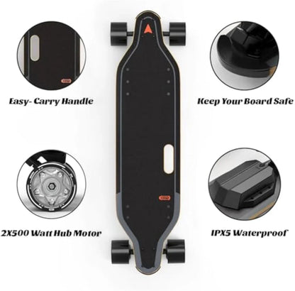 Meepo Campus V5/Envy E-Skateboard – 29 MPH, 4-Speed Control, Remote Included | Lightweight & Portable Handle Design